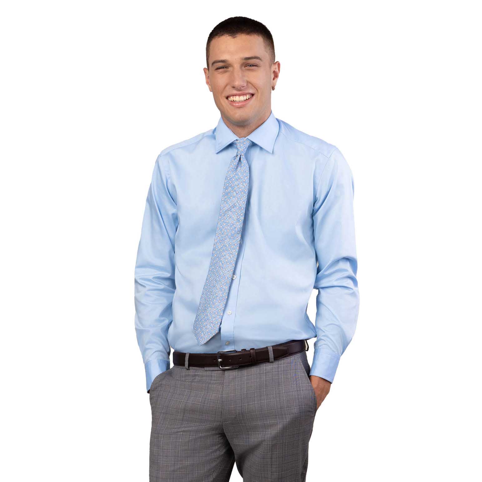 Rembrandt London Light Blue Fine Twill Shirt